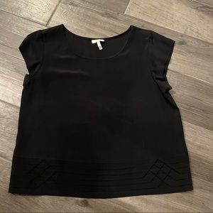 NEW Joie Black Short Sleeve Silk Blouse